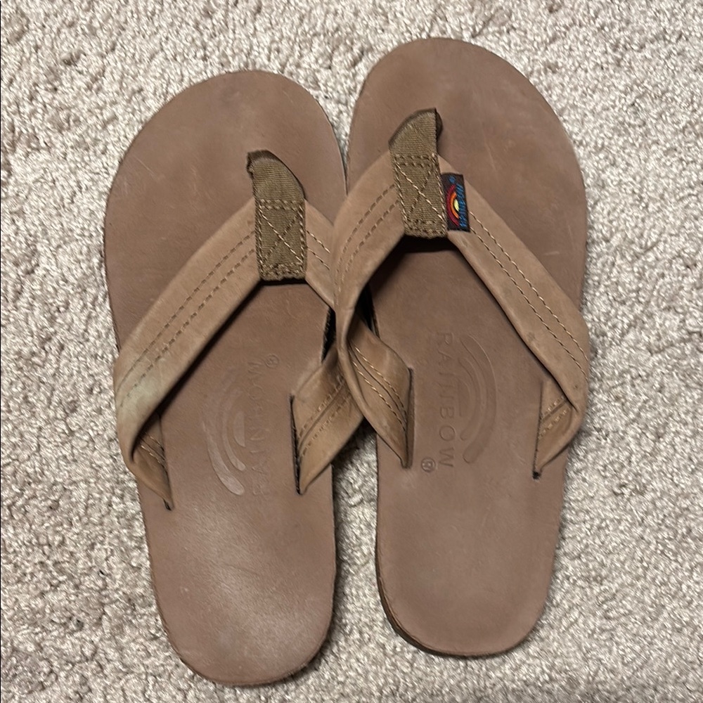 Rainbow Sandals Tan Flip Flops